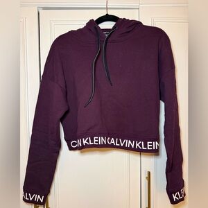 Calvin Klein Performance Deep Purple Cropped Hoodie